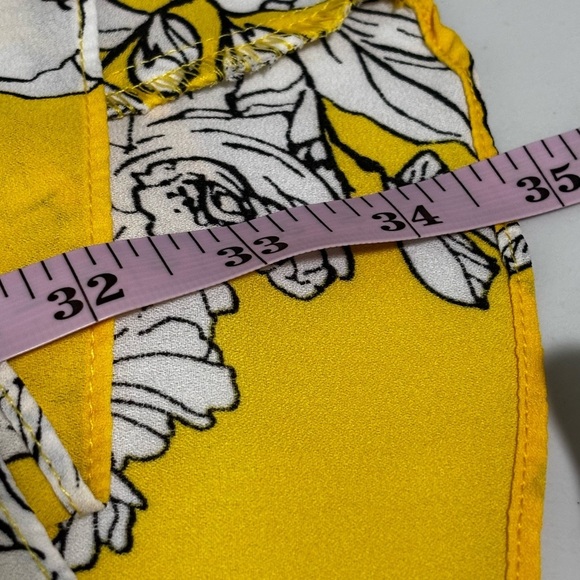 SAMI & JO - SIZE 3X - BRIGHT YELLOW FLORAL BLOUSE TOP - BOHO & FLOWY - B19 - Picture 6 of 10